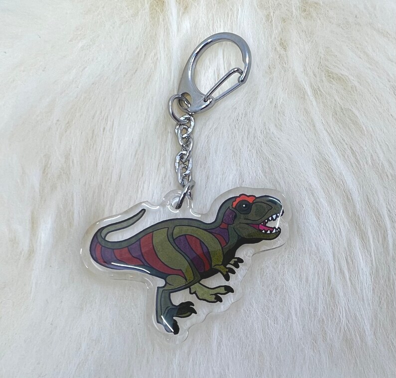T Rex Keychain Tyrannosaurus Keychain Dinosaur Keychain Etsy