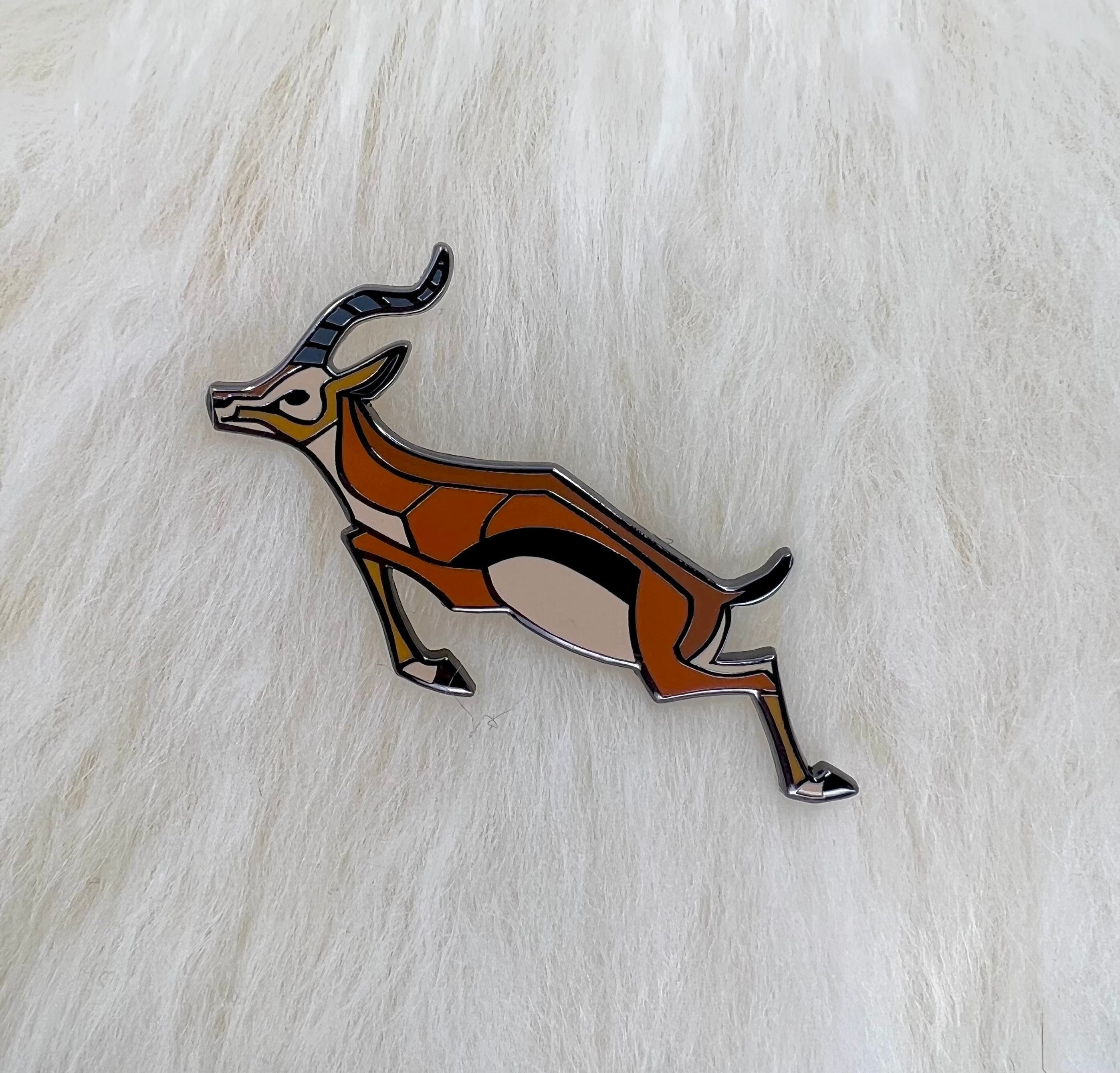 Broche Vintage Motif Gazelle En Or En Relief - Bijou Ancien Superbe N°398