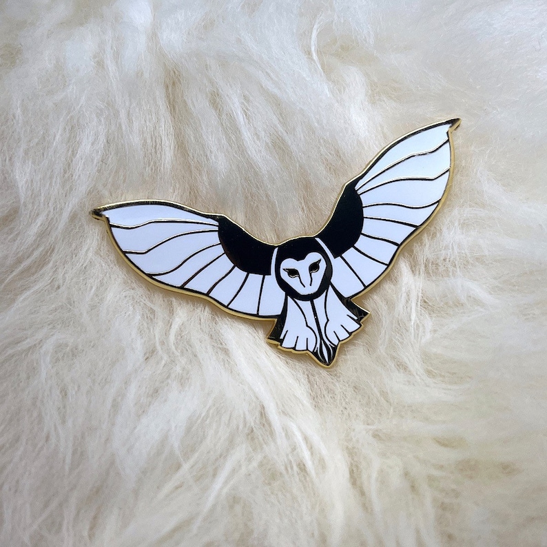 Barn Owl Hard Enamel Pin Owl Pin Bird Brooch image 3