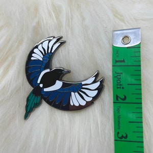 Magpie Bird Hard Enamel Pin Magpie Pin Bird Pin Art Deco image 4