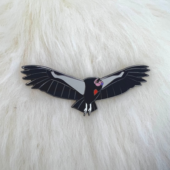 Vulture on a Bull Skull Pinback Button Pin Badge 