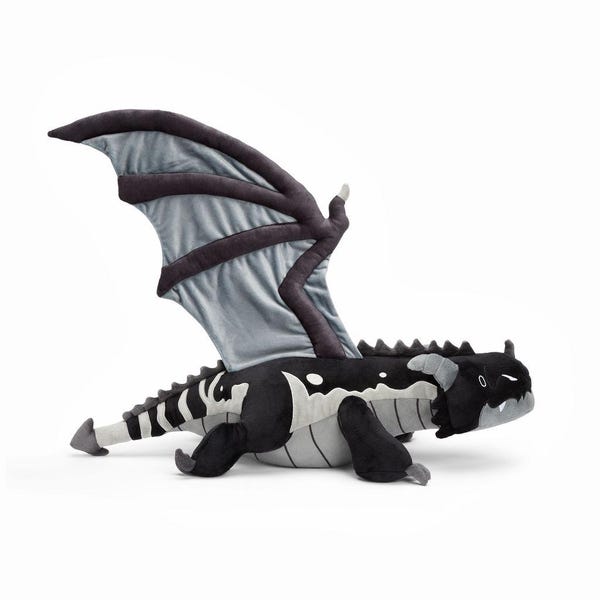 Gewichteter schwarzer Drache Plüsch Angst Relief Kuscheltier Therapie Spielzeug Fantasy Kreatur Komfort Geschenk