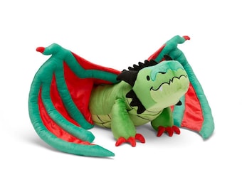 Warmes kaltes Kuscheltier, grüner Drache