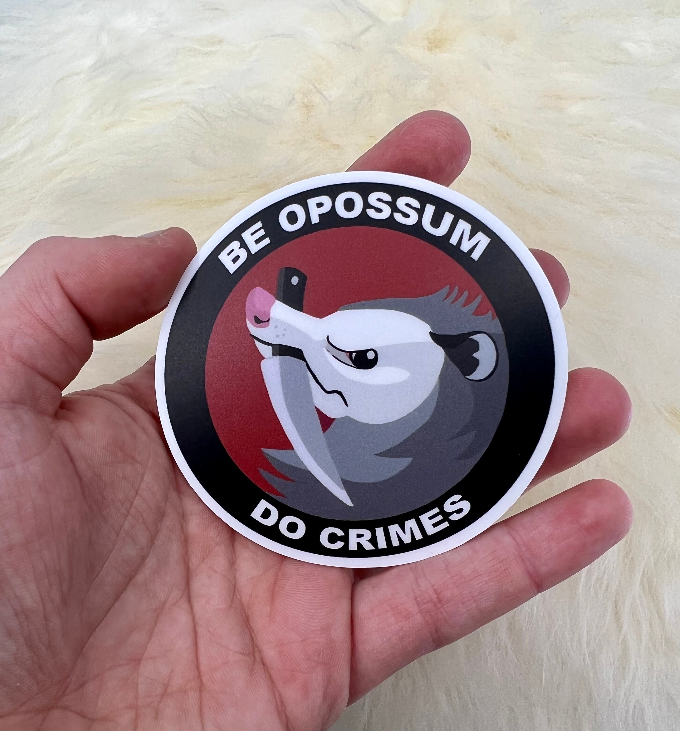 Be Opossum Do Crimes Vinyl Sticker: Waterproof Funny Possum Decal - Etsy