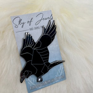 Raven Hard Enamel Pin Raven Pin Crow Pin Bird Pin Art Deco image 2