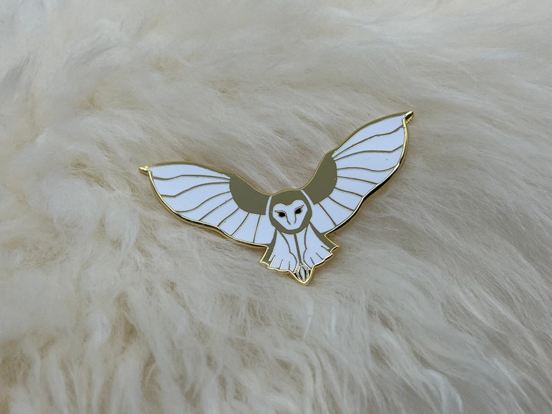 Barn Owl Hard Enamel Pin Owl Pin Bird Brooch image 2