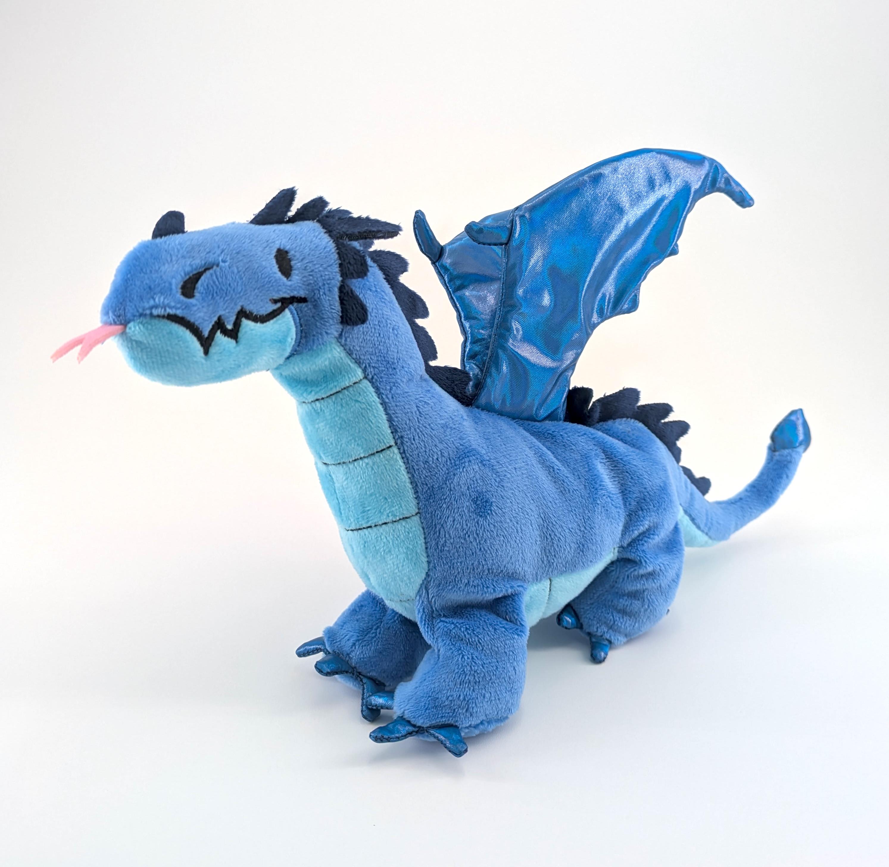ブルードラゴンのぬいぐるみ：翼は可動式、環境に優しいぬいぐるみ