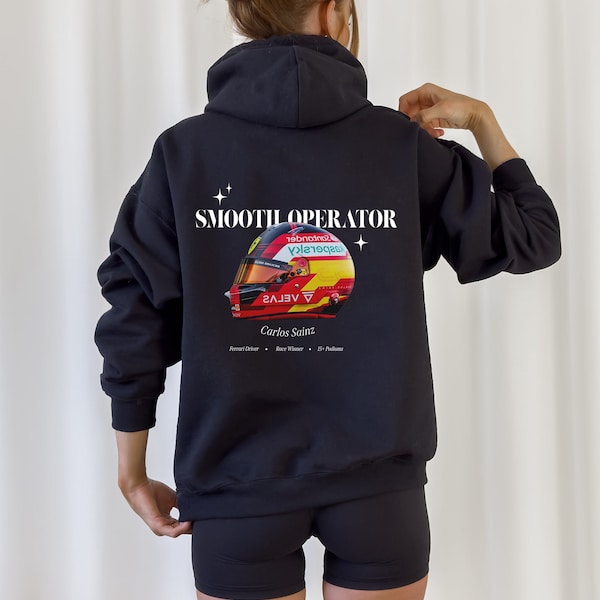 Carlos Sainz Ferrari Smooth Operator F1 Aesthetic Graphic Hoodie