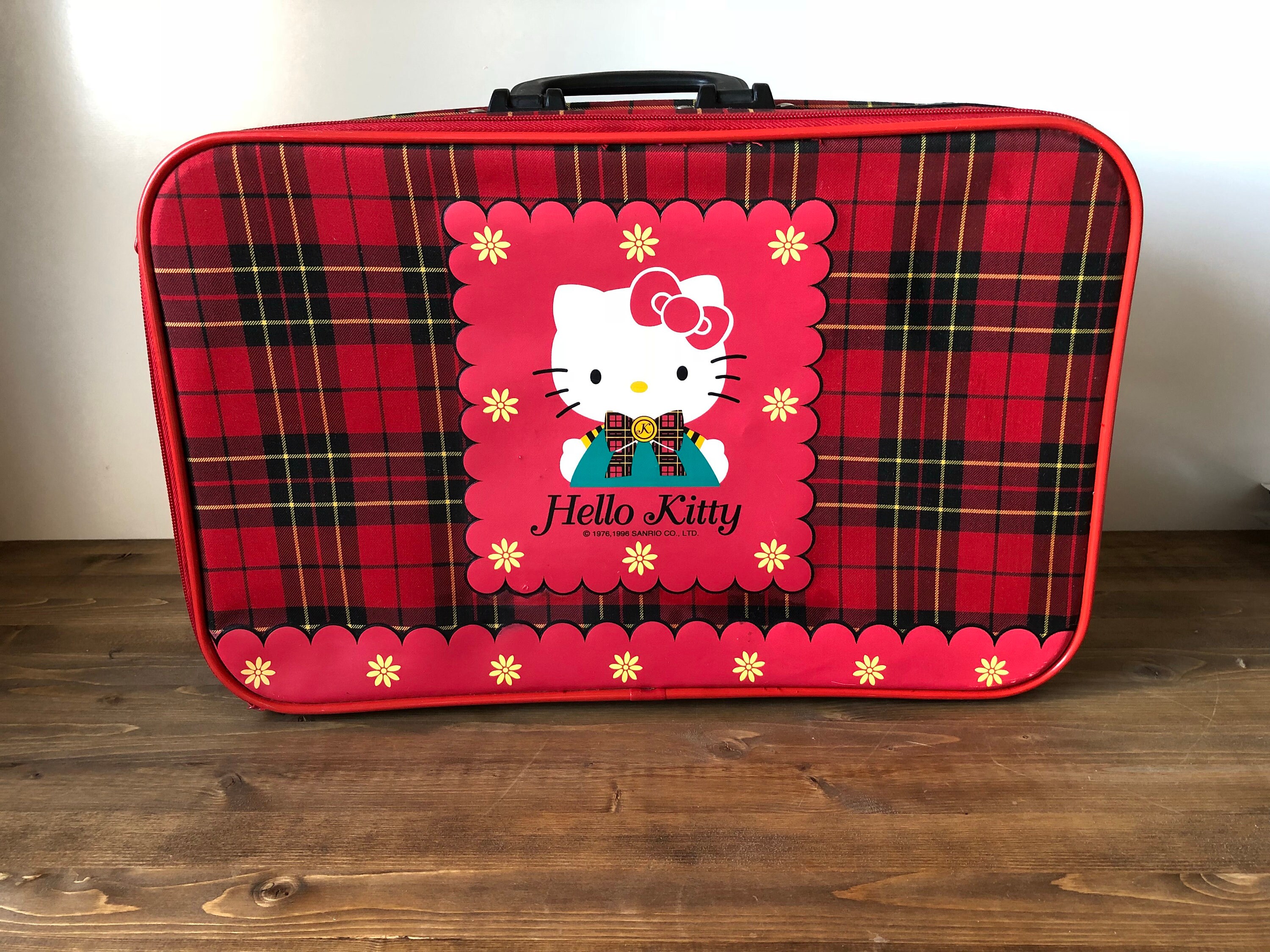 Vintage Hello Kitty Suitcase Red Plaid Suitcase Hello Etsy