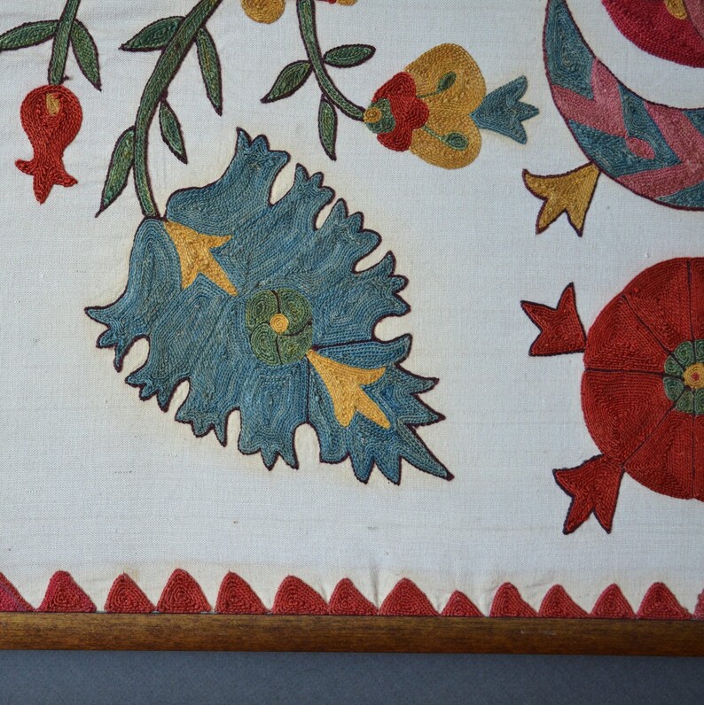 Vintage Suzani embroidery with unusual design