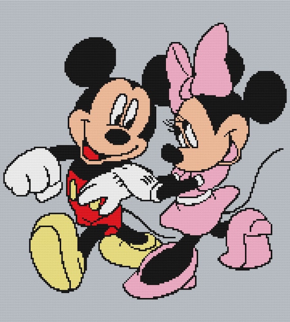 Mickey Minnie Mouse Crochet Graph And Written Pattern Etsy