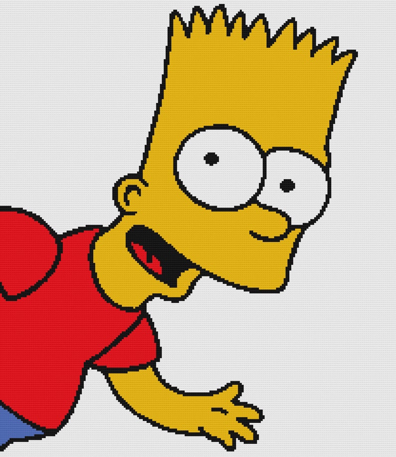 Bart Simpson Crochet Graph and Written Pattern Etsy