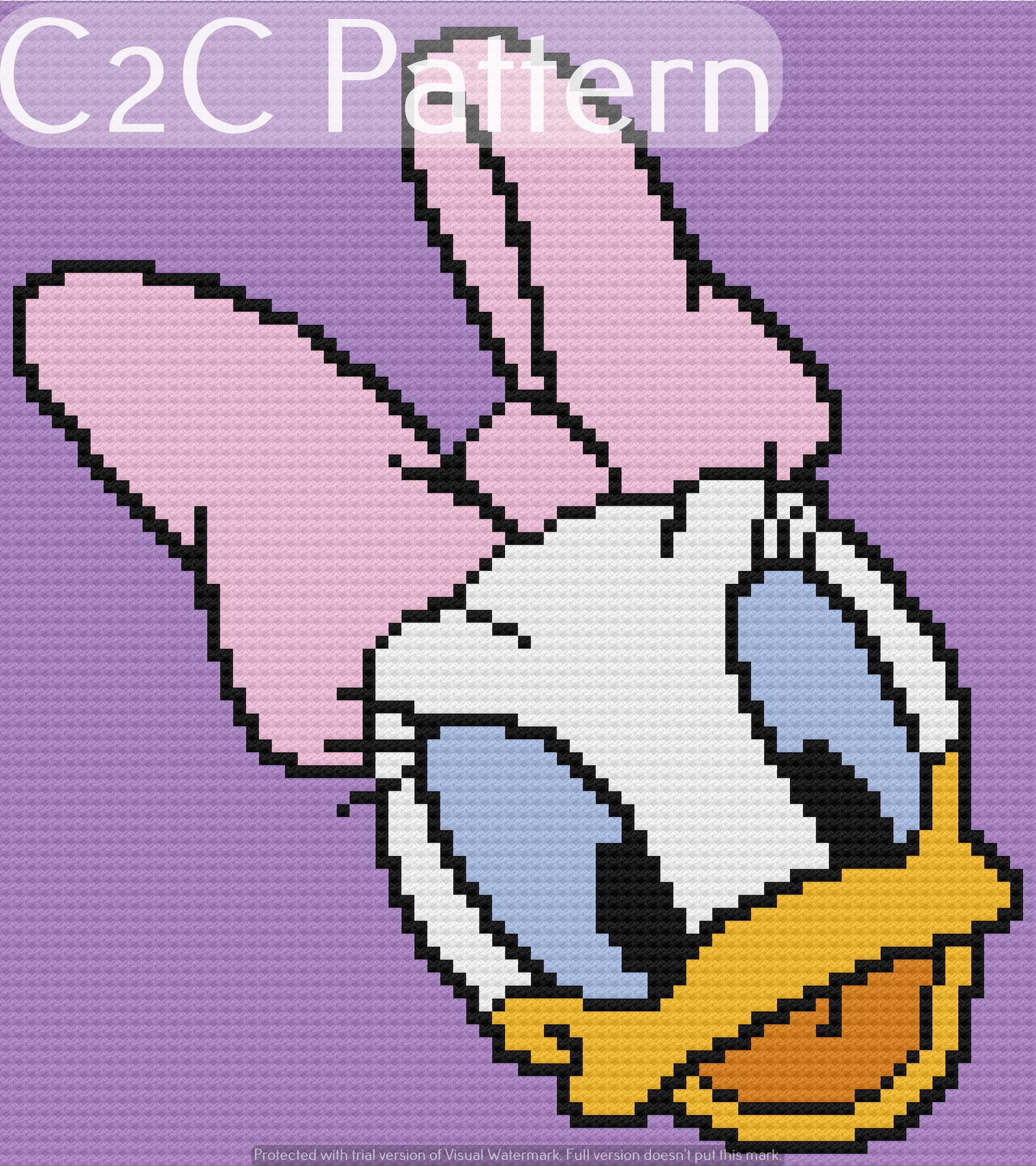Daisy Duck C2C Crochet Graph and Written Pattern Etsy