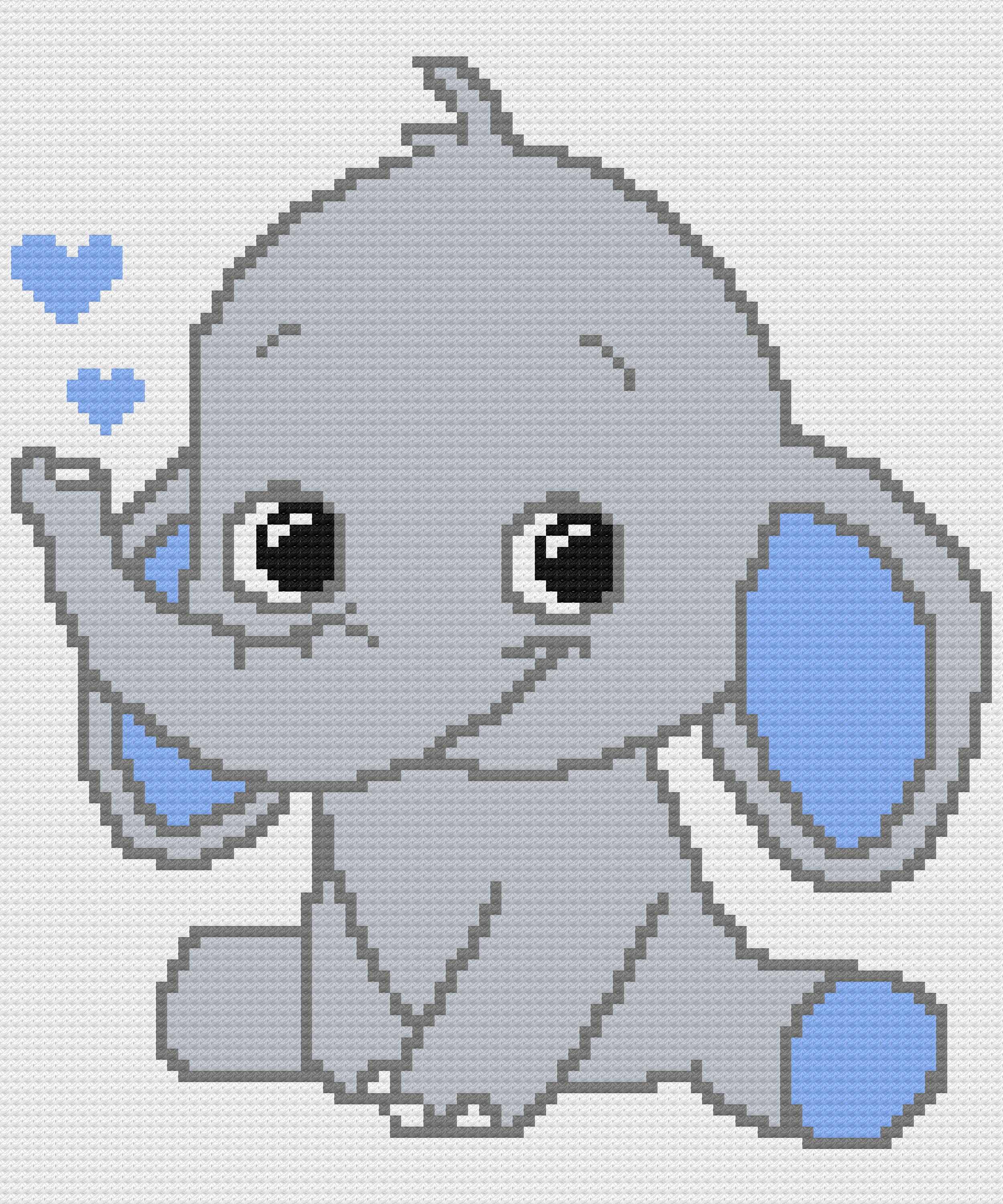 Blue Elephant C2C Crochet Graph and Written Pattern Etsy