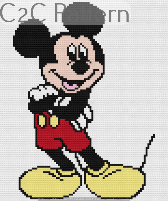 Mickey Mouse C2C Crochet Graph and Written Pattern - Etsy Singapore Mickey Mouse C2C Crochet Graph and Written Pattern - Etsy Singapore