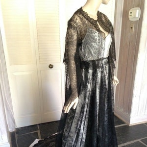 c.1880 Chantilly Bobbin Black Lace Dress, Exceptional condition, Museum image 1