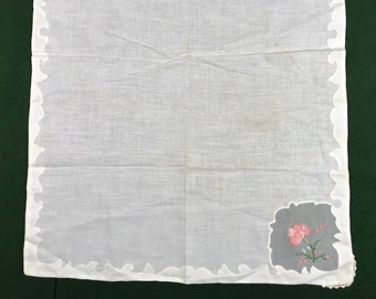 Marghab Luxury - Madeira Organdy - Pink Flowers - 1 Napkin [K2-035(#1)]