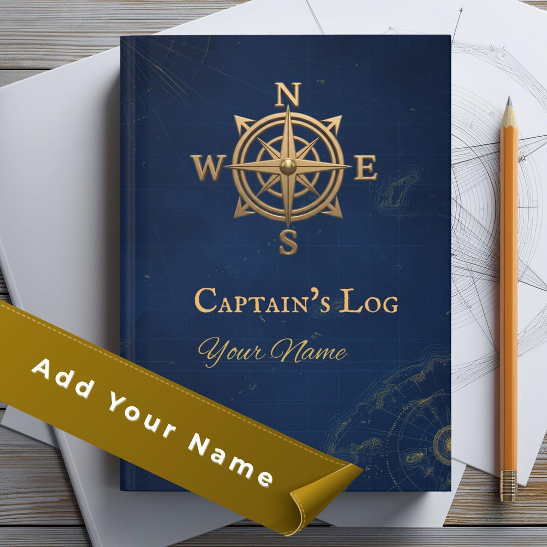 Captain Journal Vintage Nautical Compass Journal | Captain's Log Notebook - Etsy UK