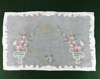 Marghab Luxury - Madeira Organdy - Pink Flowers - 1 Placemat [K2-035 (#2)]