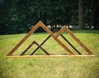 48" Two Tone Range Wooden Mountain Shelf | Nature Decor | Cabin Decor | Rustic Wall Art