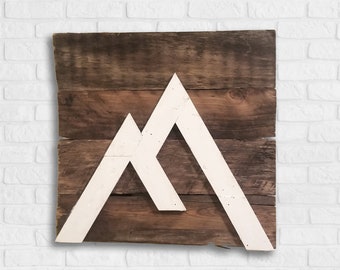 Rustic Wooden Mountain Art, Nature Decor, Cabin Decor, Hanging Mountain Art, Wooden Mountain, Minimalist Art