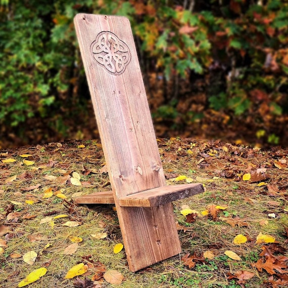 Viking Style Chair | Rustic Camp Chair | Personalized | Engraved Wooden Chair | Handmade