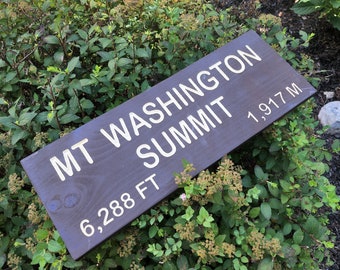 Carved Mount Washington Summit Sign | Wooden Sign | Nature Decor | Gift for Hikers |  State Artwork | New Hampshire | Mountain