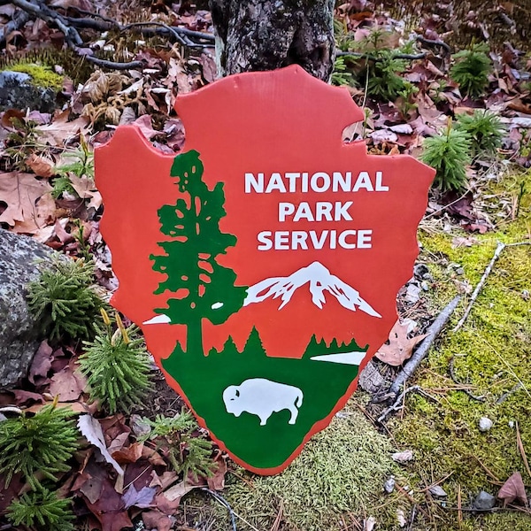 FREE SHIPPING, Replica National Park Service Arrow Wooden Sign, Mountain, Trees, Buffalo, USA Park Sign, Nature Decor, Gift for Hikers