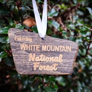 Adorno / Bosque Nacional de las Montañas Blancas / Etiqueta de regalo / Adorno navideño / Regalo para excursionistas / Acampantes