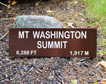 Mount Washington Summit Painted Sign | Wooden Sign | Nature Decor | Gift for Hikers |  State Artwork | New Hampshire | Mountain