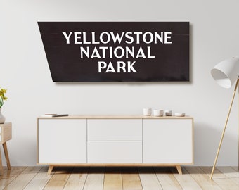 FREE SHIPPING, Large Yellowstone National Park Sign, Wyoming, Idaho, Montana Art, Wooden Sign, Nature Decor, Gift for Hiker