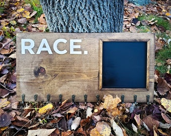 Free Shipping! Wooden Running Medal Holder, Running Accessories, Gifts for Runners, Marathon Medal Display, Hand Painted Rustic, Race