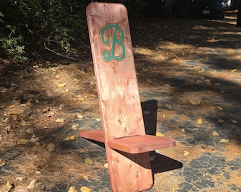 Viking Style Chair with Initial | Rustic Camp Chair | Personalized | Engraved Wooden Chair | Handmade