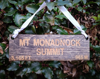 Ornament | Monadnock | Gift Tag | Christmas | Gift for Hiker | Camping | Wood Art | Hiking Trail