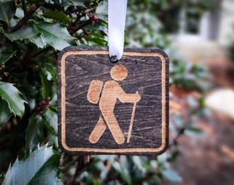 Hiker Ornament | Gift Tag | Christmas Ornament | Gift for Hiker