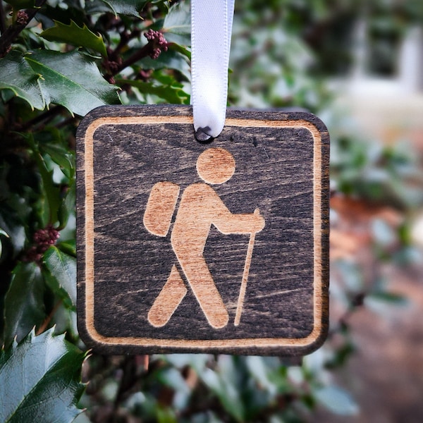 Hiker Ornament | Gift Tag | Christmas Ornament | Gift for Hiker