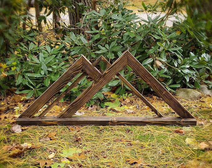 Featured listing image: 48" Long Wooden Mountain Shelf | Floating Shelf | Nature Decor | Cabin Decor | Gift for Hiker | Mountain Range Rustic Wall Art