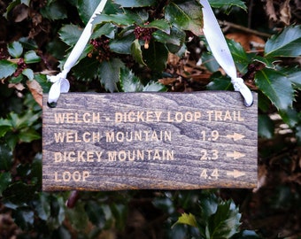 Ornament | Welch - Dickey Loop Trail | Gift Tag | Christmas | Gift for Hiker | Camping | Wood Art | Hiking Trail
