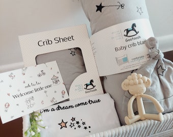 baby gift basket, baby gift set, baby shower gift, organic baby gift, baby gifts, galaxy theme gift, neutral baby gift, newborn gift