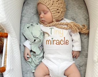 Tiny miracle bodysuit,baby onesie,printed onesie,baby bodysuits,baby outfit,organic baby clothes,baby shower gift,baby gift,unique baby gift