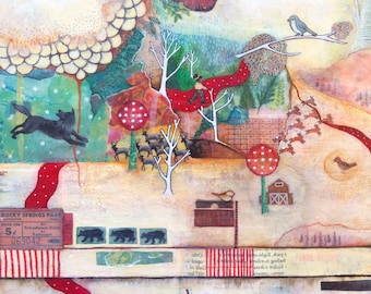 Kunst-Collage / Mix van mediakunst / origineel Artwork / Collage Art