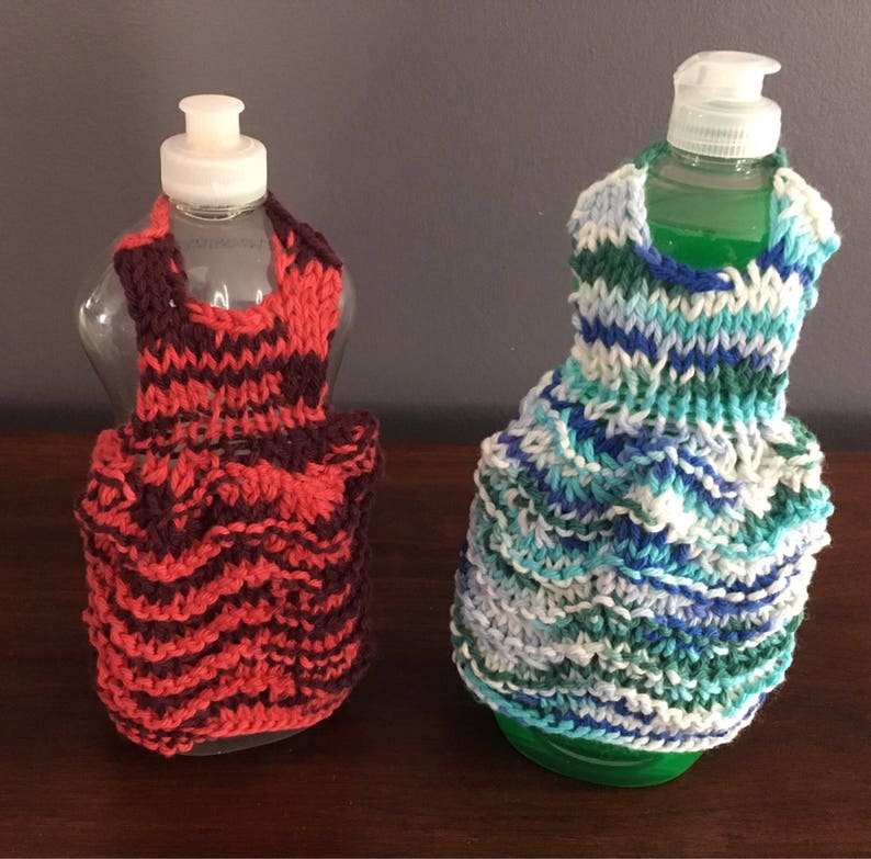 Knitted Dish Soap Dress Knitted Dishcloth Dishcloth Dresses Etsy