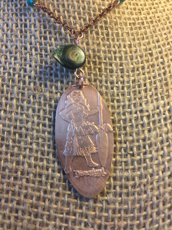 Disneyland Moana Pressed Penny Necklace 
