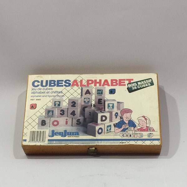 set of cubes alphabet / vintage / jeujura