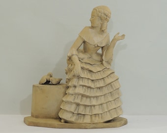 Terracotta sculpture signed by Bohumil REZL / art object / collectible / vintage