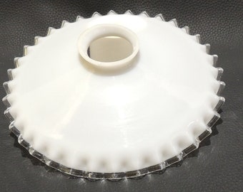Suspension Opaline white serrated/vintage/lampshade