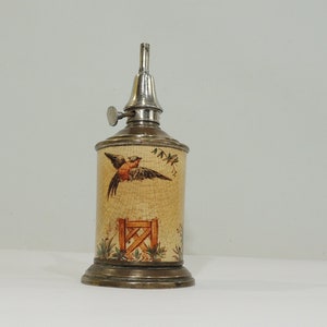 Old enameled oil lamp / oil / vintage