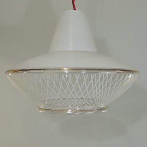 Suspension glass opaline white/vintage/UFO