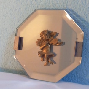 Christmas angels on vintage mirror/Cherub/angelos