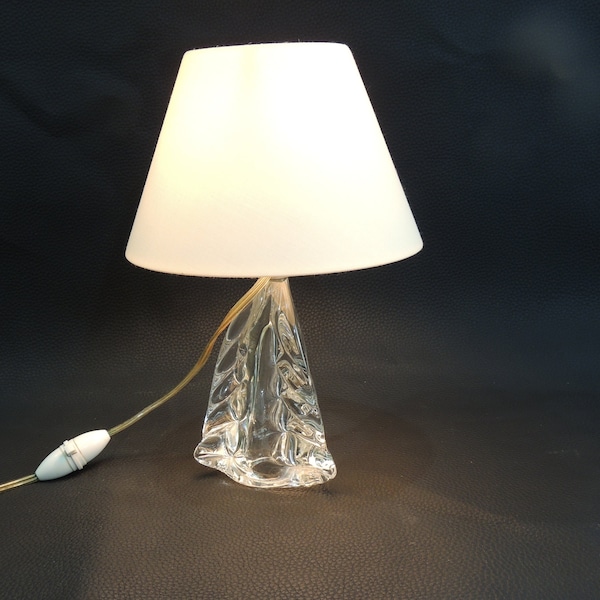 Lampe en verre cristal soufflé/1950/vintage